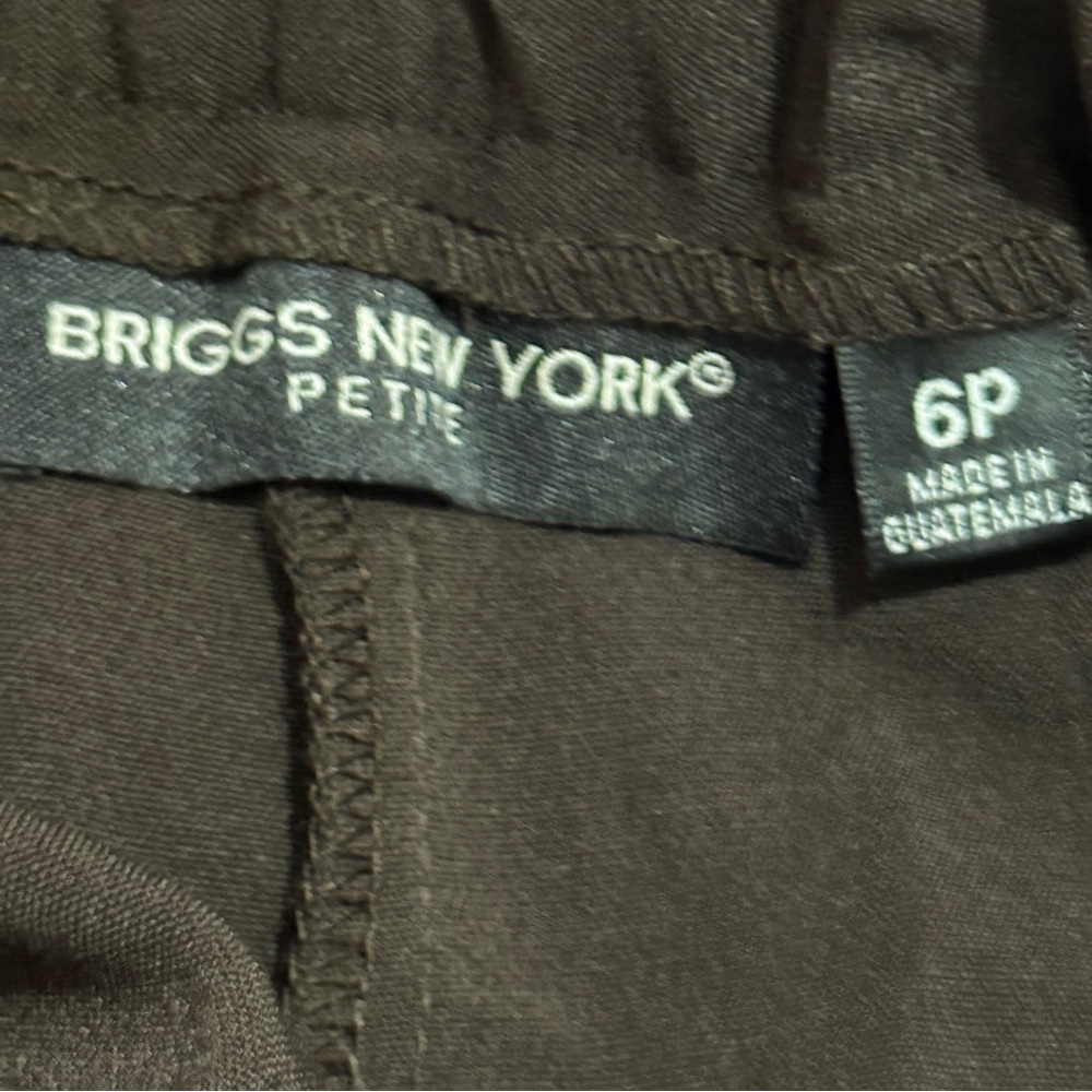 Briggs New York Brown Slimming Flat Front Dress Pants, 6P. NWT. - Picture 5 of 6